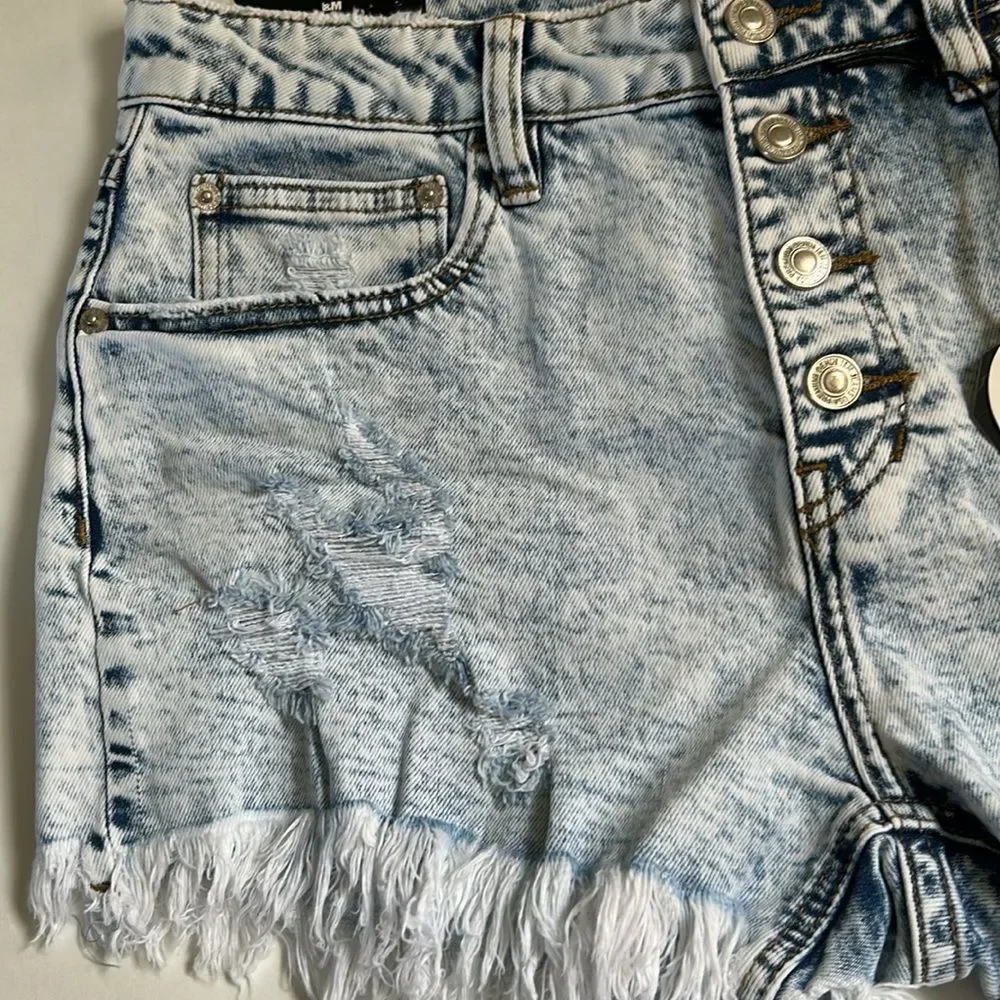 l&M Cut Off Lightwash Denim Shorts Large New - Picture 2 of 12